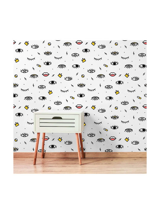 Embossed Kids Wallpaper Eyes Lips