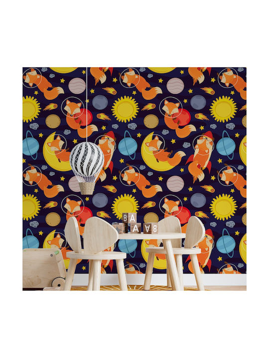 Embossed Wallpaper Space Foxes