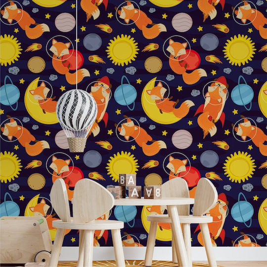 Wallpapere pentru copii Anaglyfí Tapetă Spațiale Vulpuli