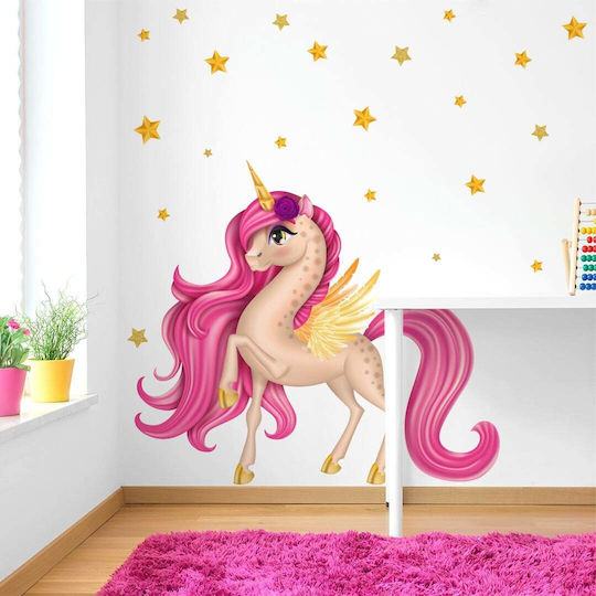 Стикер за стена Unicorn Златен Аликорн 100x90см