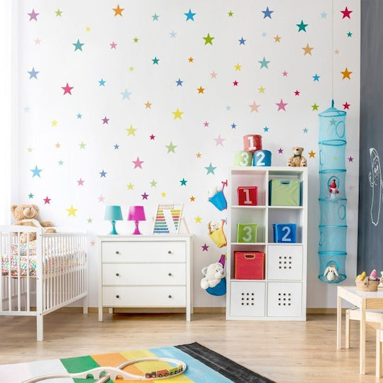 Kinder Wandsticker Bunte Sternchen 145x90cm