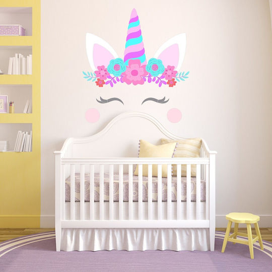 Wandsticker Einhorn Blumen 60x65cm