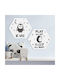 Sechseckige Kinder Wandkunst Set 2 Stück Be Wise Play All Day 55x47cm