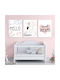 3-Teiliges Kinder Wandkunst Leinwand Hello Little Queen Sweet Dreams 30x40cm