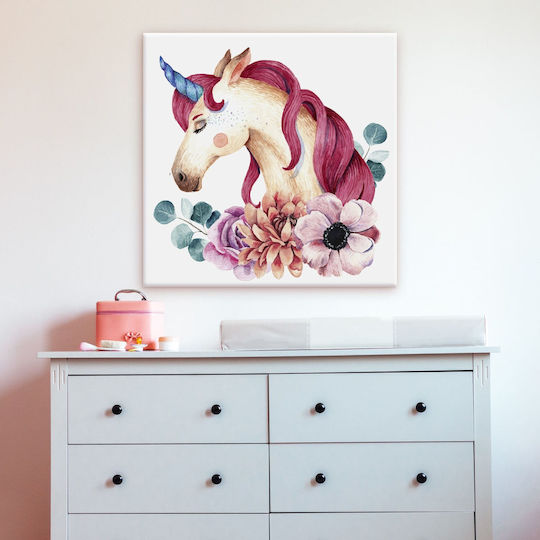 Детски панел Канвас Единорог Коня 30x30см