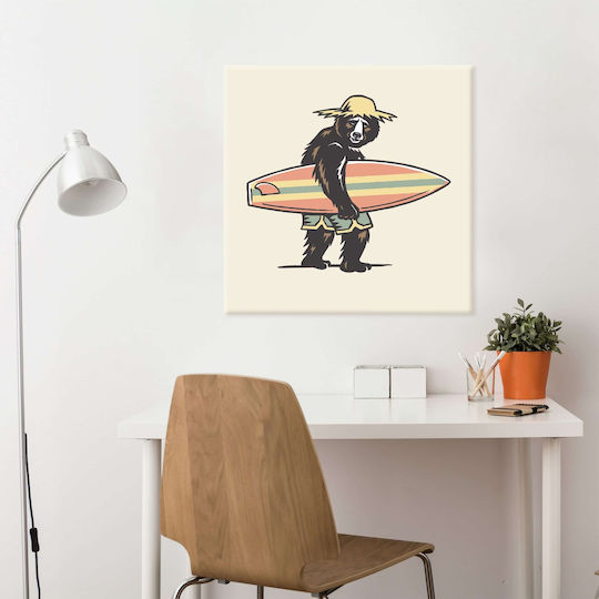 Panou Pânză Surfer Bear 30x30cm