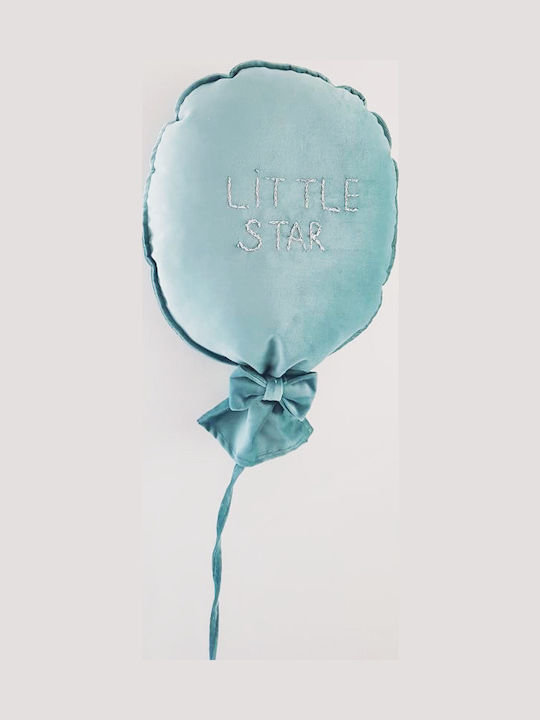 Kinder Wanddekoration Ballon Hellblau aus Stoff Samt