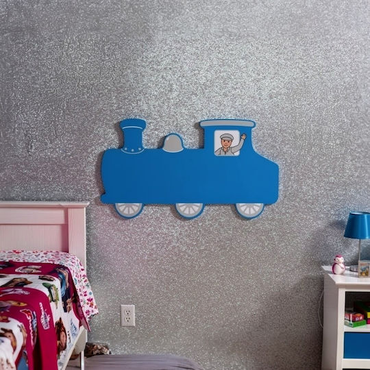Holz Leinen Kinderwanddekoration Blau Zug Dekorative Wandbehänge Maße 35*20