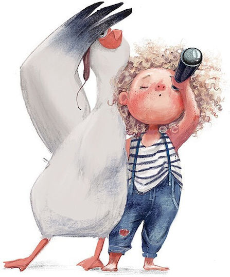 Poster Kids Poster Little Boy Seagull 2 Paper 15x20cm