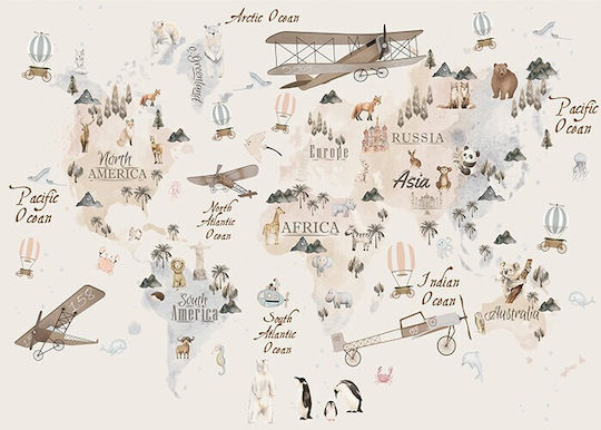 Kinderposter Poster Karte Tiere Flugzeuge Papier 20x15cm