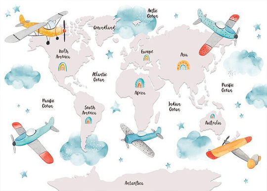 Posters Poster World Map Airplanes Paper 20x15cm