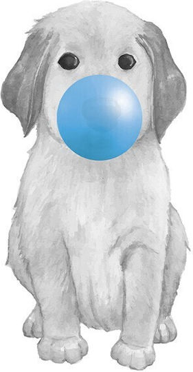 Poster Posters Puppy Blue Bubble Paper 15x20cm