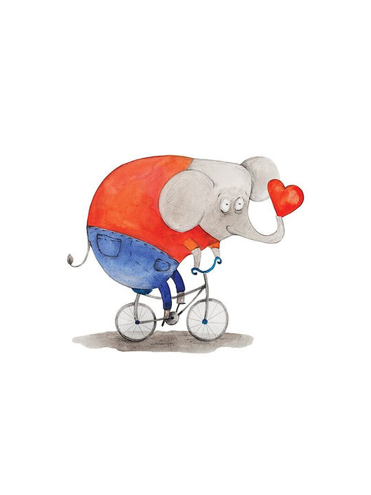 Elephant Poster Bicycle Paper 20x15cm