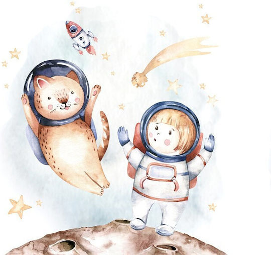 Poster Kids Poster Kitten Cat on the Moon Paper 40x40cm