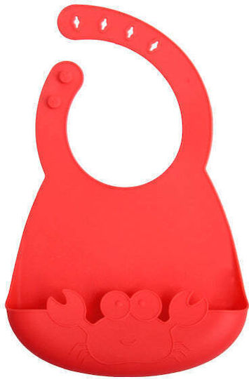 One & Only Baby Waterproof Bib Silicone with Pocket Red