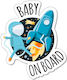 Autocolantă Auto "Baby On Board" 20x17cm Albastru
