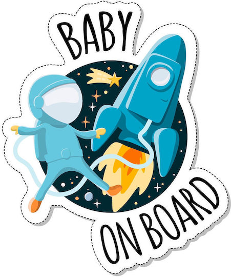 Autocolantă Auto "Baby On Board" 20x17cm Albastru