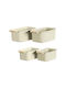 Navaris Set 4 Cutii De Prânz Din Plastic Cu Mâner Din Lemn Crem 56126.02