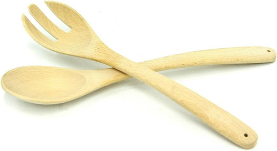 Wooden Art Spoon and Ladle Set with Beech Wood 30cm 071