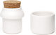 Kikkerland Keramikmühle Glas Mini Weiß Fleischwölfe & Kartoffelstampfer Cu181s-wh