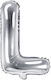 Foil Balloon Letter L Silver 35 Cm