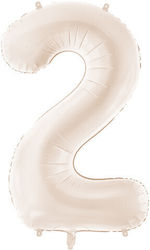 Foil Balloon Number "2" 86cm Light Beige Foil Balloon Number "2" 86cm Light Beige