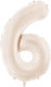 Foil Balloon Number "6" 86cm Light Beige