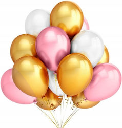 100pcs Metallic Latex Balloons Pink Gold White Large 30cm Chrome Birthday