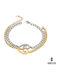 Link Armband mit Design Herz aus Stahl Vergoldet