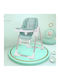 Dream House Foldable Baby Highchair with Adjustable Height Green