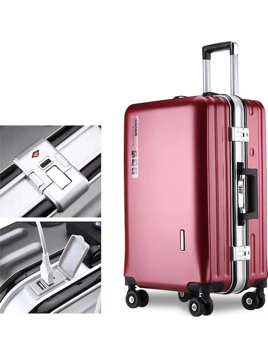 Kourk Koffer Kabine Hart Rot mit 4 Räder Höhe 54cm