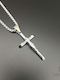Silver Star Cross from Steel with Chain