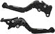 Apido Set Brems-/Kupplungshebel für Motorräder Flexibel Einstellbar Schwarz ΜΑΝ-0800-000