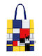 Chat Mondrian Baumwoll Einkaufstasche 44x38 Cm