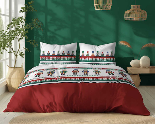 Detexpol Set Huse Pentru Pilote 100% Bumbac 160x200cm Simplu Cu 2 Fețe De Pernă Roșu