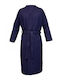 Homelevel Bathrobe with Collar Blue