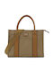 Leather Women's Bag Tote Handbag Beige