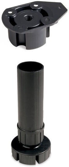 Plastic Kitchen Furniture Leg Emuca Split Black 223-3912017#48 150-180mm