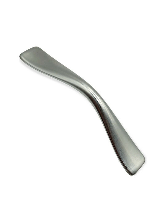 Italian Brass Furniture Handle Mandelli 4796-1c Size 9.6cm Matte Chrome