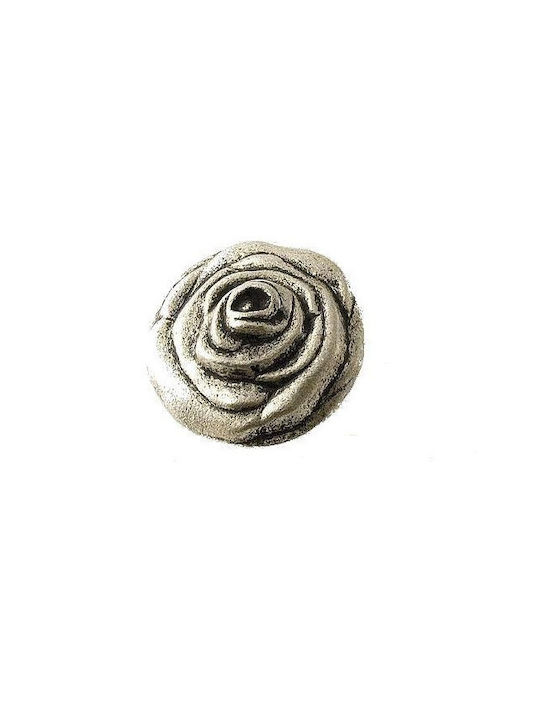 Knob Fonderia Artistica Lancini Rose Diameter 40mm Old Silver 240-204210tt09