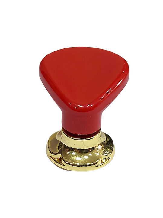 Italian Furniture Knob Acm 11422-000-ino1 Gold-Red Diameter 30