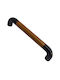 Italian Furniture Handle Eureka 11684-096-lef1 Black Matte Wood Size 9.6cm