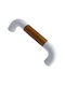 Italian Furniture Handle Eureka 11686-064-lef1 White Wooden Size 6.4cm