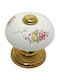 Italian Porcelain Front Door Knob Mandelli 10552-oro1 24k Gold Plated Dimensions 67×67×72 Mm