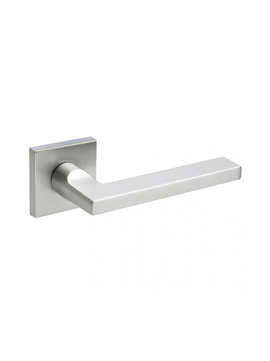 Door Handle Rosette Finetto Art.842056 121 5x50mm Satin Stainless Steel Pair Sliding Door 243-842a056bsn-Pair Sliding Door