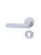 Front Door Lever Rosette Fixed Left Matte White A-6839c Mw