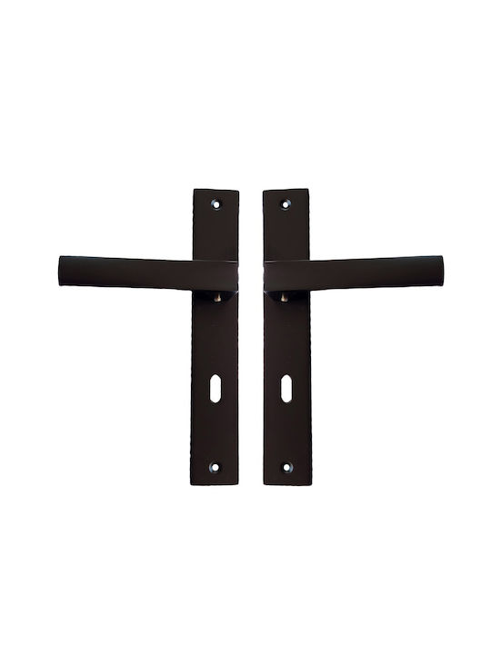 Oramis Door Lever 18-006 Black Middle Door Plate Pair Center 75mm