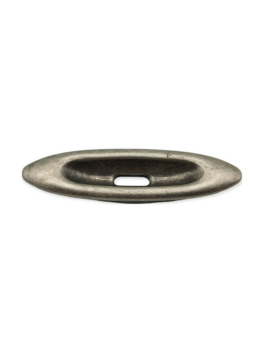 Italian Brass Flush Handle for Sliding Door Rds 9323-arg1 Aged Silver Dimensions 130 × 34 × 16 Mm