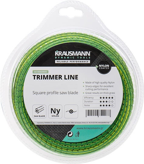 Krausmann Serrated Brush Cutter Trimmer Line 3mm 15m AC14234