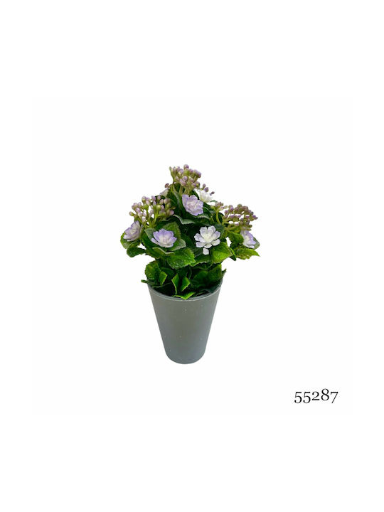 Artificial Plant Ibergarden Dimensions 11x11x22cm Grey Pot Purple Flowers